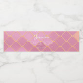 10e verjaardag Party Meisje Goud Roze Glitter Patr Waterfles Etiket (Enkel label)