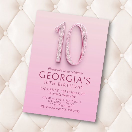 10e verjaardag Pink Diamonds Kaart