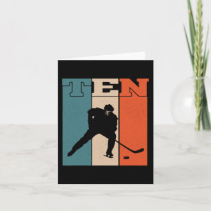 10e verjaardag Retro Ice Hockey 10 jaar oude jonge Kaart