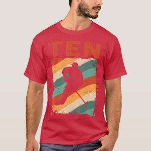 10e verjaardag Retro Ice Hockey 10 jaar oude jonge T-shirt
