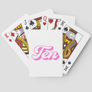 10e verjaardag Retro Meisje Pokerkaarten