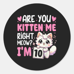 10e verjaardag Shirt voor meisje 10jr tien 10 jaar Ronde Sticker