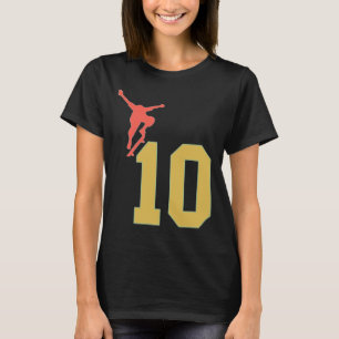 10e verjaardag Skateboard liefhebbers Skater 10 ja T-shirt