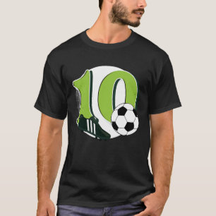 10e verjaardag Soccer Big Number 10 jaar oude Jong T-shirt