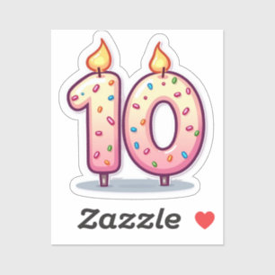 10e verjaardag Sticker