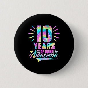 10e verjaardag Tie-dye 10 jaar geweldig zijn Ronde Button 5,7 Cm