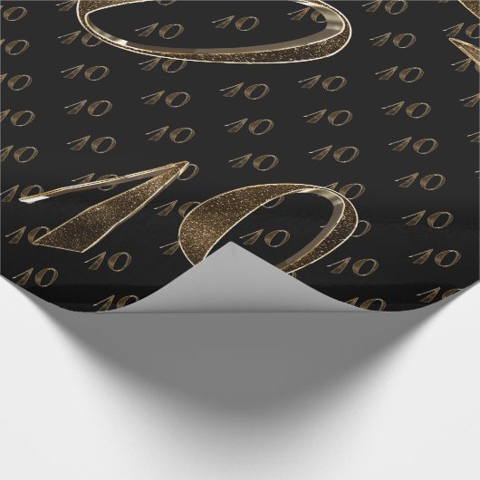 10e verjaardag Tin Bruiloft Jubileum Elegant Goud Cadeaupapier (Hoek)