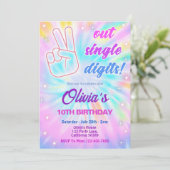 10e verjaardag uitnodiging rust uit enkele cijfers (Staand voorkant)