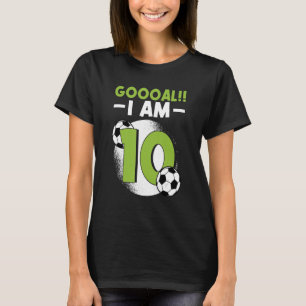 10e verjaardag Voetbal Voetbal 10 jaar T-shirt