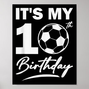 10e verjaardag Voetballer Jongen Feest Viering Poster