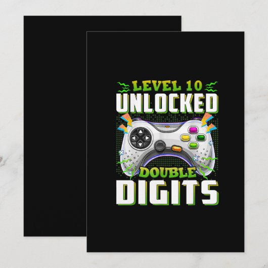 10e verjaardag voor jongens dubbele cijfers video  kaart (Voorkant / Achterkant)
