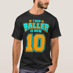 10e verjaardag voor peuter Basketball 10 jaar oud T-shirt