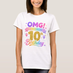 10e verjaardag vriend OMG Het is de 10e leuk T-shirt