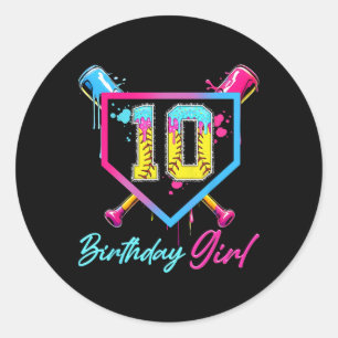 10e verjaardag Zachte Ijs Drip 10 Jaar Oude Bd Ronde Sticker