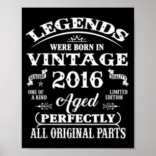 10e verjaardagscadeau legende geboren in 2016 10 v poster