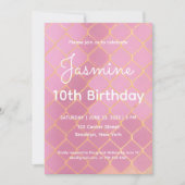 10e verjaardagsfeestje meisje kaart (Voorkant)