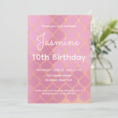 10e verjaardagsfeestje meisje kaart (Staand voorkant)