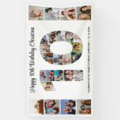 10e verjaardagsfeestje nummer 10 fotocollage spandoek (Verticaal)