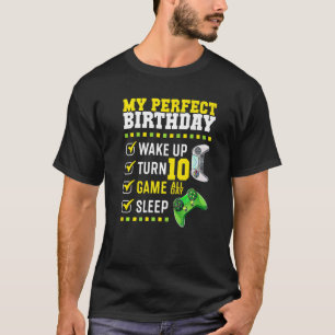 10e verjaardagsfeestje perfect voor gamer 10 jaar t-shirt