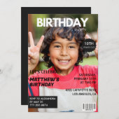 10e verjaardagsuitnodiging voor hem Magazine Hoesj Kaart (Voorkant / Achterkant)