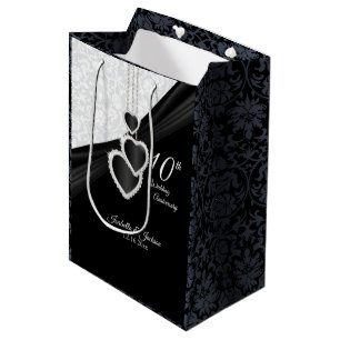 10e zwart-wit Jubileum - Middelgroot Medium Cadeauzakje