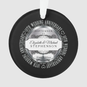 10ème anniversaire de mariage de photo argentée