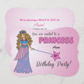 10ème Anniversaire Invitation Princesse rose avec (Devant / Derrière)