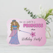 10ème Anniversaire Invitation Princesse rose avec (Debout devant)