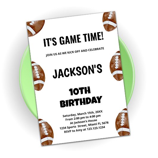 10ème Football Invitations d'anniversaire