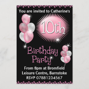 10ème Invitation de fête d'anniversaire