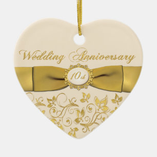 10ème Ornement de Noël d'anniversaire de mariage