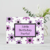 10èmes cartes d'invitation de fête d'anniversaire (Debout devant)