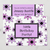 10èmes cartes d'invitation de fête d'anniversaire (Devant / Derrière)