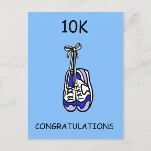 10K gefeliciteerd voor mannelijke Runner Briefkaart