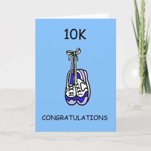 10K gefeliciteerd voor mannelijke Runner. Kaart (Voorkant)