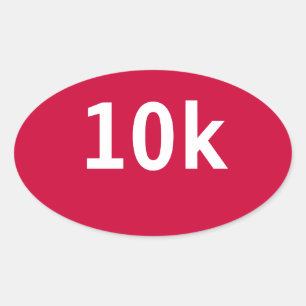 10k Race of Walk Ovale Sticker (Rood)