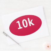 10k Race of Walk Ovale Sticker (Rood) (Envelop)