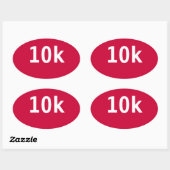 10k Race of Walk Ovale Sticker (Rood) (Vel)