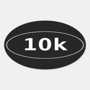 10k Race Walk Run Oval Sticker