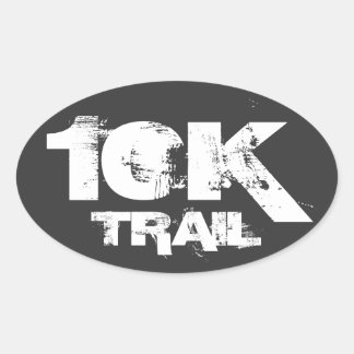 10K Trail Running Ovaal Decal Wit Op Zwart Ovale Sticker