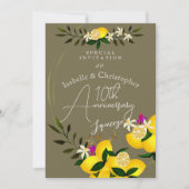 10th Anniversary Lemon Squeeze Wedding Invitation Kaart (Voorkant)