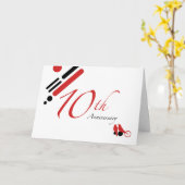 10th Anniversary (mod vogels) Kaart (Gele Bloem)