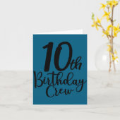 10th birthday crew, 10 years old matching group kaart (Gele Bloem)