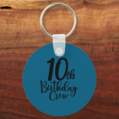 10th birthday crew, 10 years old matching group sleutelhanger (Voorkant)