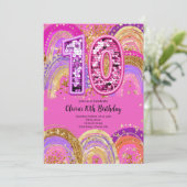 10th Birthday Girls Invitation (Debout devant)
