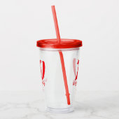 10th Birthday Naam toevoegen Datum Jaar Rode sjabl Acryl Drinkbeker (Links)