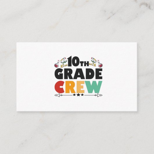10TH Grade Crew Funny Back To School Student Gift Informatiekaartje (Voorkant)