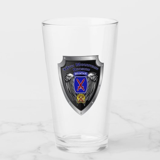 10th Mountain Division"Klim naar glorie" Schild Glas (Voorkant)