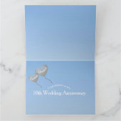 10th Tin Wedding Anniversary Ballon Kaart (Binnen)