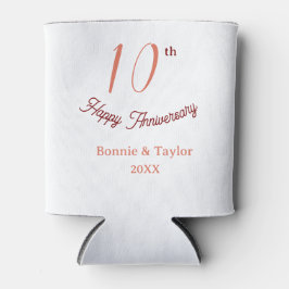 10th wedding anniversary peach pastel name retro b blikjeskoeler